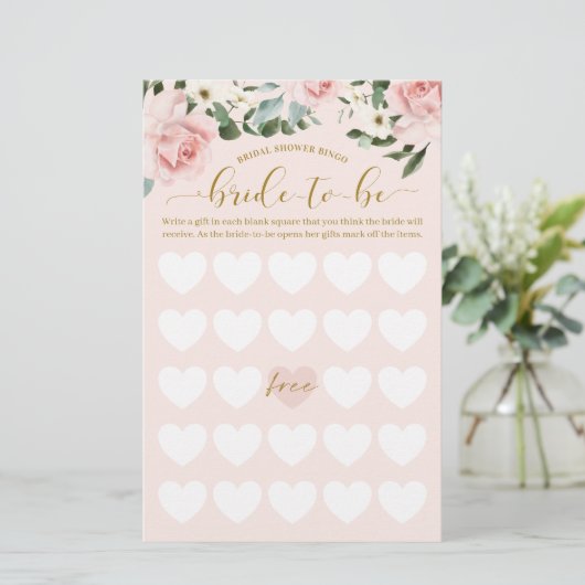 ブライダルシャワー花嫁To Beビンゴ水カラー花模様 (スタンド正面)