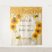ブライダルシャワー花嫁to beeグリッターひまわり タペストリー (正面)