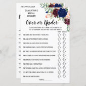 ブライダルシャワー英語スペインのゲーム (正面/裏面)