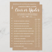 ブライダルシャワー英語スペインのゲーム (正面/裏面)