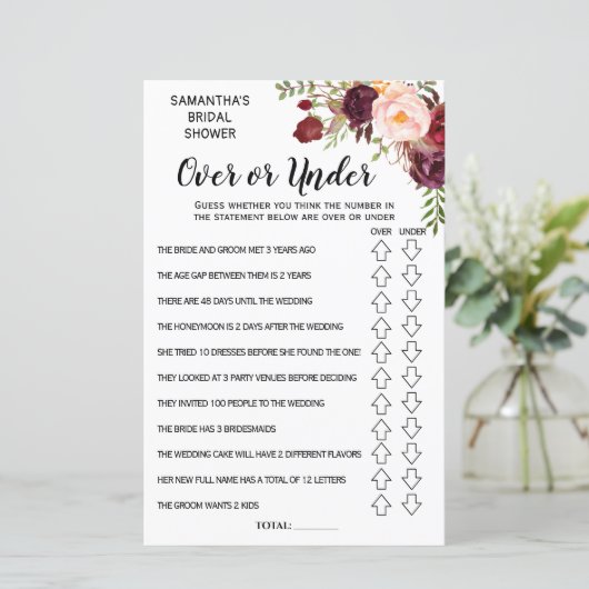 ブライダルシャワー英語スペインのゲーム (スタンド正面)