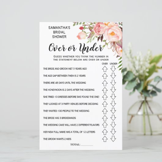 ブライダルシャワー英語スペインのゲーム (スタンド正面)