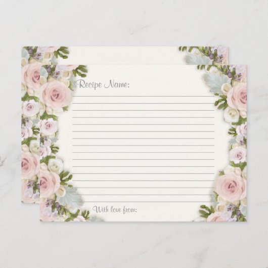 ブライダルシャワー茶パーティーレシピバラかわいらしフローラ ポストカード (正面/裏面)