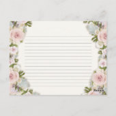 ブライダルシャワー茶パーティーレシピバラかわいらしフローラ ポストカード (裏面)