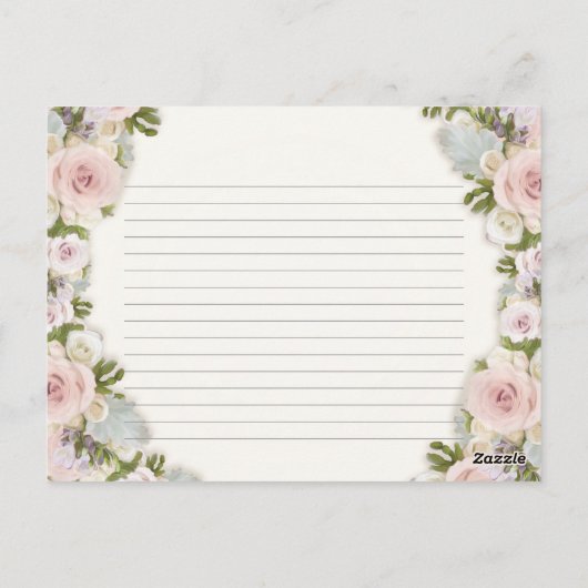 ブライダルシャワー茶パーティーレシピバラかわいらしフローラ ポストカード (裏面)