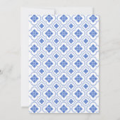 ブライダルシャワー茶パーティー青瓦ティーポット 招待状 (裏面)