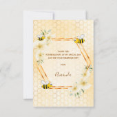 ブライダルシャワー蜂ハニカムフローラ サンキューカード (裏面)
