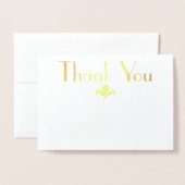 ブライダルシャワー蝶サンキューホスティング 箔カード (封筒付き正面)