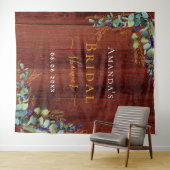 ブライダルシャワー褐色木材ユーカリ タペストリー (インサイチュ(横))