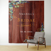 ブライダルシャワー褐色木材ユーカリ タペストリー (インサイチュ)