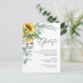 ブライダルシャワー計画の変更ひまわりユーカリ ポストカード (スタンド正面)