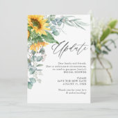 ブライダルシャワー計画の変更ひまわりユーカリ 招待状 (スタンド正面)