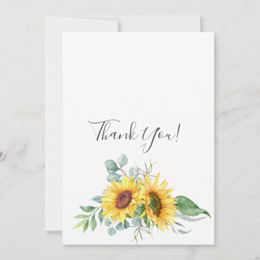 ブライダルシャワー計画の変更ひまわりユーカリ 招待状 (裏面)