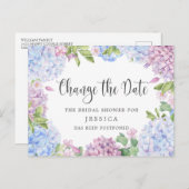 ブライダルシャワー計画の変更ブルーアジサイ ポストカード (正面/裏面)