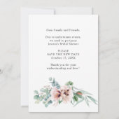 ブライダルシャワー計画の変更ポピー・ユーカリ 招待状 (裏面)