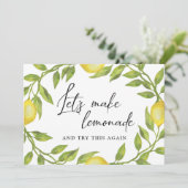 ブライダルシャワー計画の変更レモン緑 招待状 (スタンド正面)