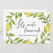 ブライダルシャワー計画の変更レモン緑 招待状 (正面/裏面)