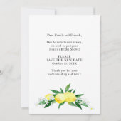 ブライダルシャワー計画の変更レモン緑 招待状 (裏面)