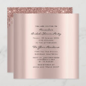 ブライダルシャワー誕生日バラドリップスシンプルフォト 招待状 (正面/裏面)