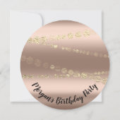 ブライダルシャワー誕生日紙吹雪バラ金ゴールド 招待状 (裏面)