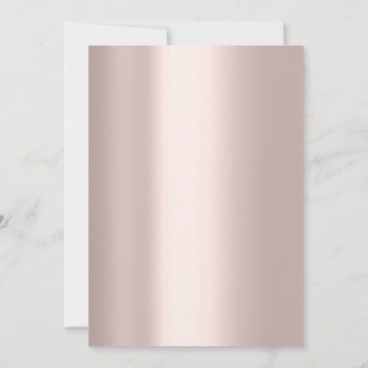 ブライダルシャワー誕生日16バラ3Dグリッターピンク 招待状 (裏面)