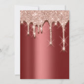 ブライダルシャワー誕生日16バラ3Dブルゴーニュ 招待状 (裏面)