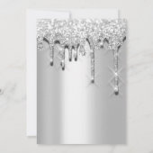 ブライダルシャワー誕生日16thシルバーグレー3Dドリップ 招待状 (裏面)