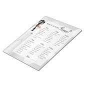 ブライダルシャワー財布ゲーム – ホワイトグリッター ノートパッド (アングル)