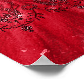 ブライダルシャワー赤い白いドレスの花を歓迎 ポスター (角)