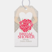 ブライダルシャワー赤リハーサル結婚のギフトラベル ギフトタグ (正面)