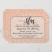 ブライダルシャワー赤面グリッターフューチャーミセスチケット 招待状 (正面/裏面)