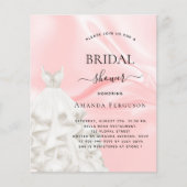 ブライダルシャワー赤面ピンクのドレスの予算の招待 チラシ (正面)