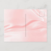 ブライダルシャワー赤面ピンクグリッターホワイトドレス インビテーションポストカード (裏面)