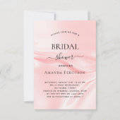ブライダルシャワー赤面ピンクグリッターホワイトドレス 招待状 (裏面)