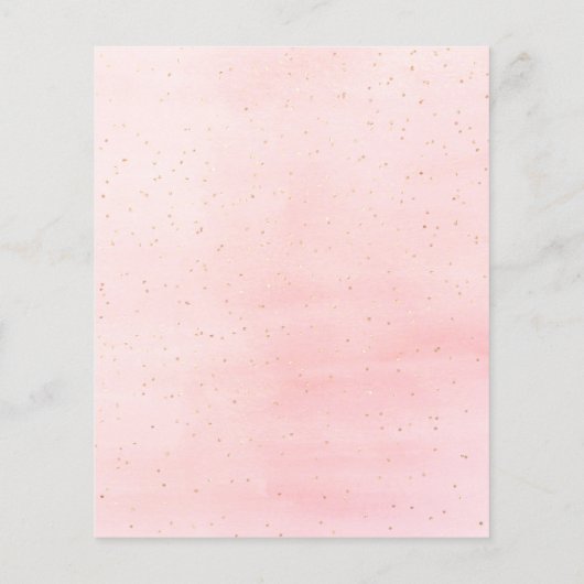 ブライダルシャワー赤面ピンクフローラ予算の招待 チラシ (裏面)