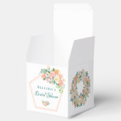 ブライダルシャワー赤面ピンクフローラ幾何学 フェイバーボックス (オープン)