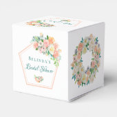 ブライダルシャワー赤面ピンクフローラ幾何学 フェイバーボックス (裏面サイド)