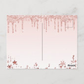 ブライダルシャワー赤面ピンク星の招待 ポストカード (裏面)