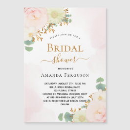 ブライダルシャワー赤面ピンク水色花模様磁石