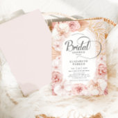 ブライダルシャワー赤面ピンク金ゴールドフローラ 招待状