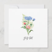 ブライダルシャワー赤面ピンクnダスティブルーファーンフローラ 招待状 (裏面)