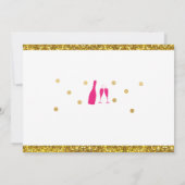 ブライダルシャワー週末の予定 招待状 キラキラ Champagne (裏面)