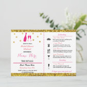 ブライダルシャワー週末旅程シャンパン招待状 招待状 (スタンド正面)