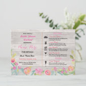 ブライダルシャワー週末旅行旅行ピンクサンゴ招待状 招待状 (スタンド正面)