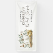 ブライダルシャワー金ゴールドとホワイトカボチャ秋 横断幕 (縦)