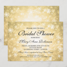 ブライダルシャワー金ゴールドウィエレガントンターワンダーランド 招待状
