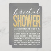 ブライダルシャワー金ゴールドグリッターグレイパーティの招待状 招待状 (正面/裏面)