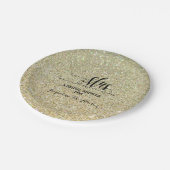 ブライダルシャワー金ゴールドグリッターフューチャーミセスパーティーデコール ペーパープレート (アングル)