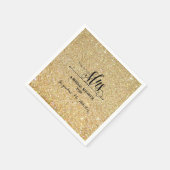 ブライダルシャワー金ゴールドグリッターフューチャーミセスモダンファブ スタンダードカクテルナプキン (角)
