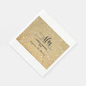 ブライダルシャワー金ゴールドグリッターフューチャーミセスモダンファブ スタンダードランチョンナプキン (角)